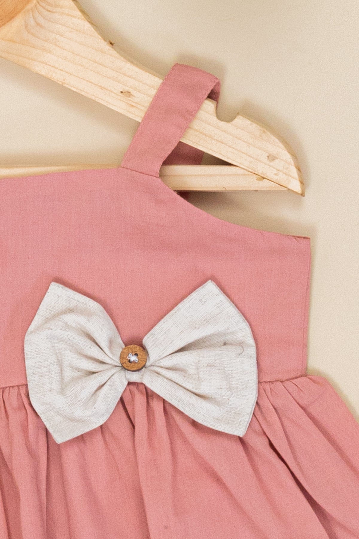 Candy Blush Cotton Bow Dress for Kids