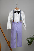 Raja Pants, Shirt, Bow and Suspenders Set - Lavender