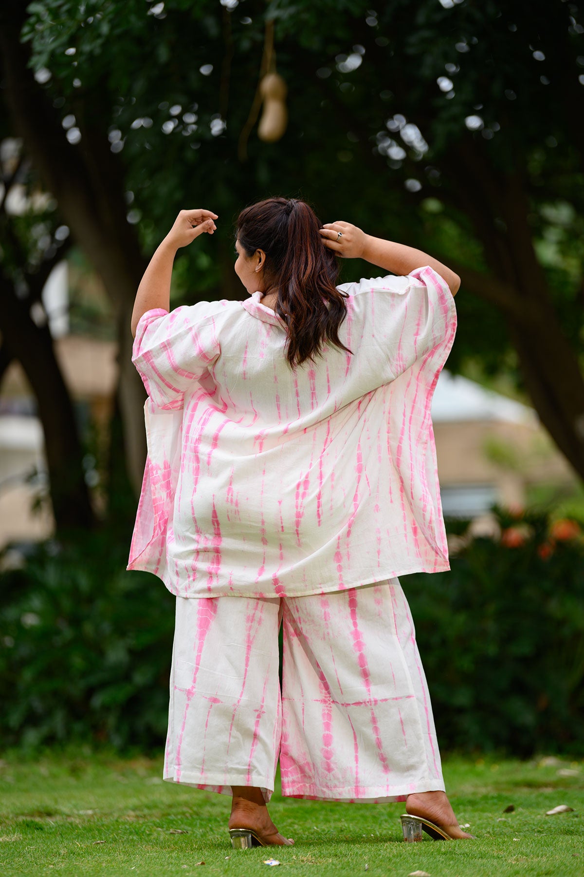 Jade shibori coord-set - Pink
