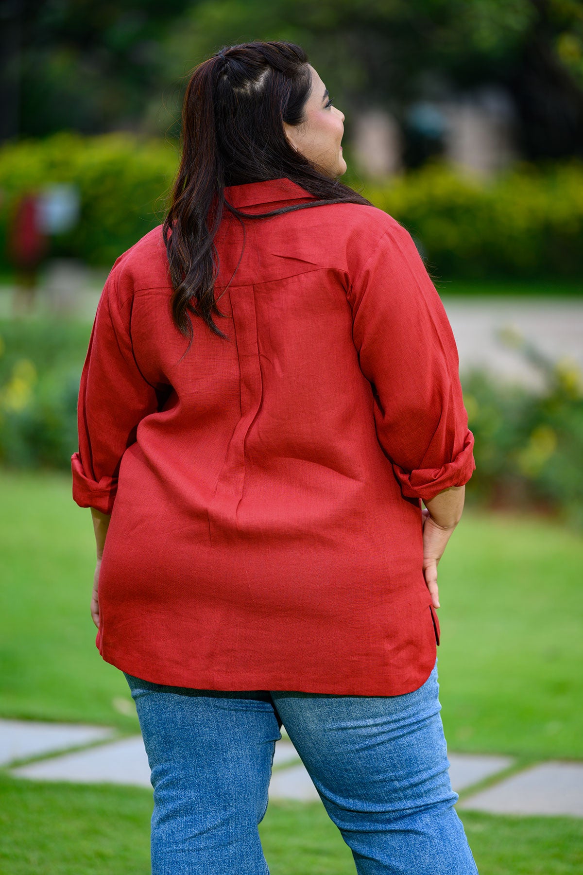 Mindy linen shirt - Red