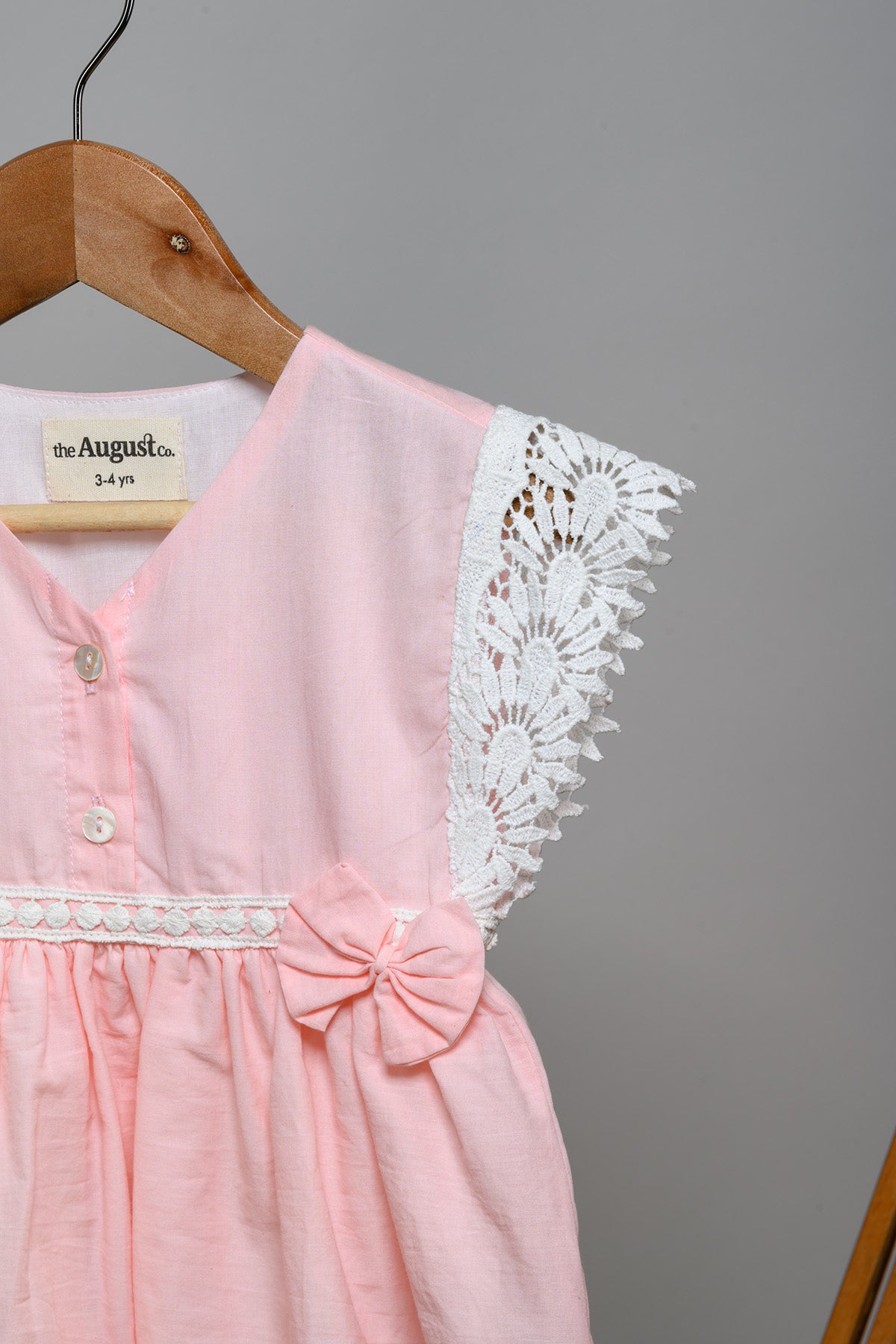 Dia Lace & Bow Dress - Pink
