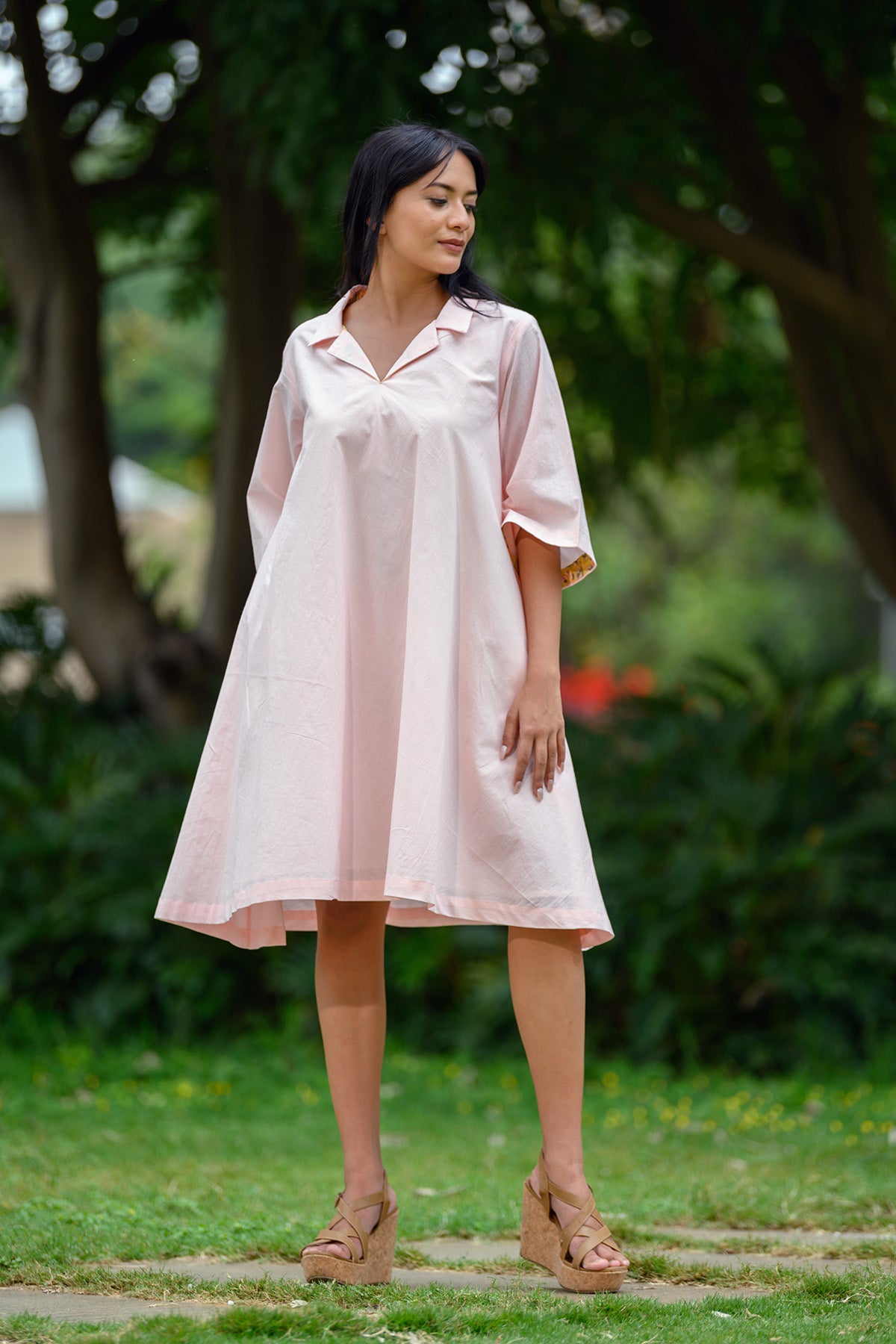 Gher Flared Dress - Pink