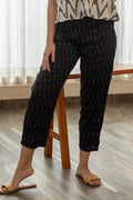 Paula Handloom Ikat Pants - Black