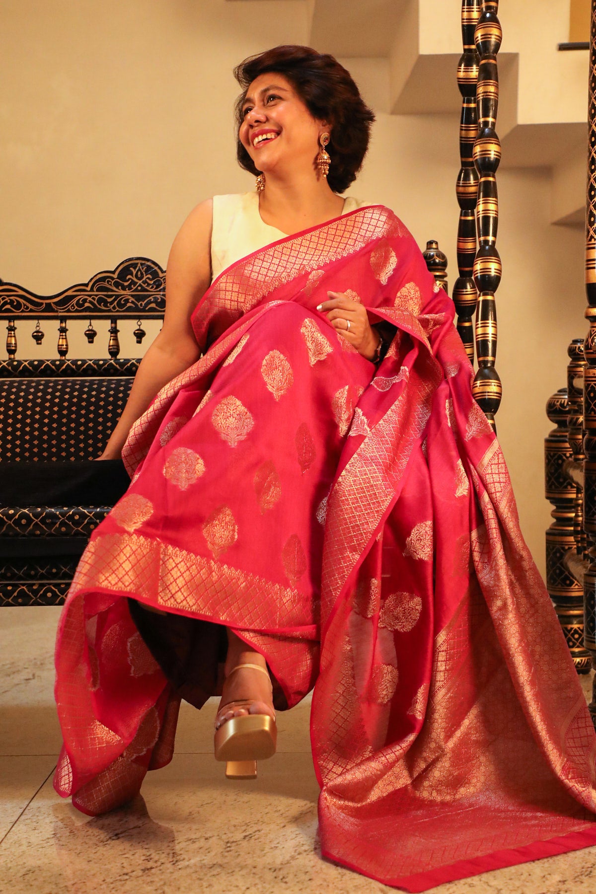Dhriti Chanderi Saree with Unstitched Blouse