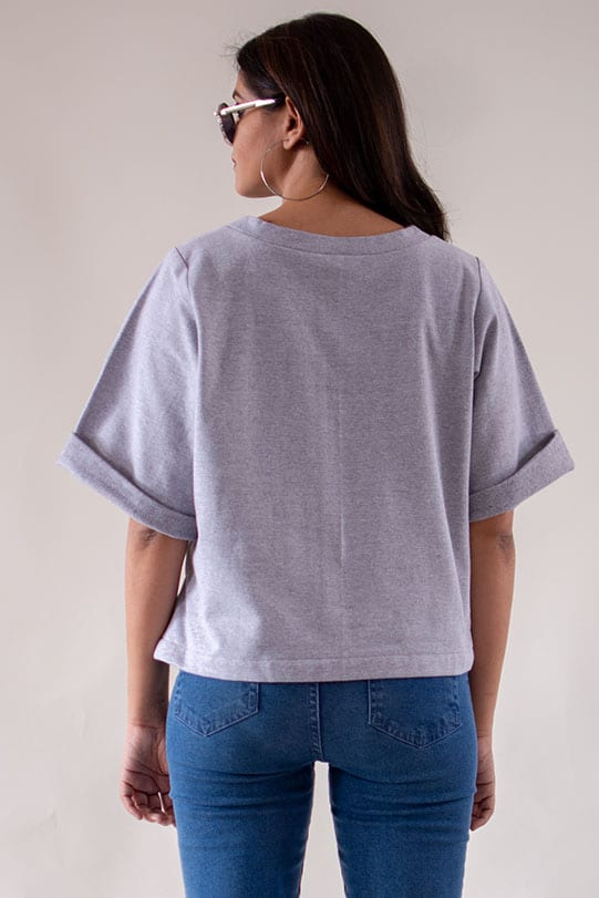 Betty Grey Pullover back view