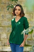 Veronica Zip Front Top - Green
