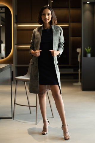 Lauren Grey Herringbone Wool Overcoat