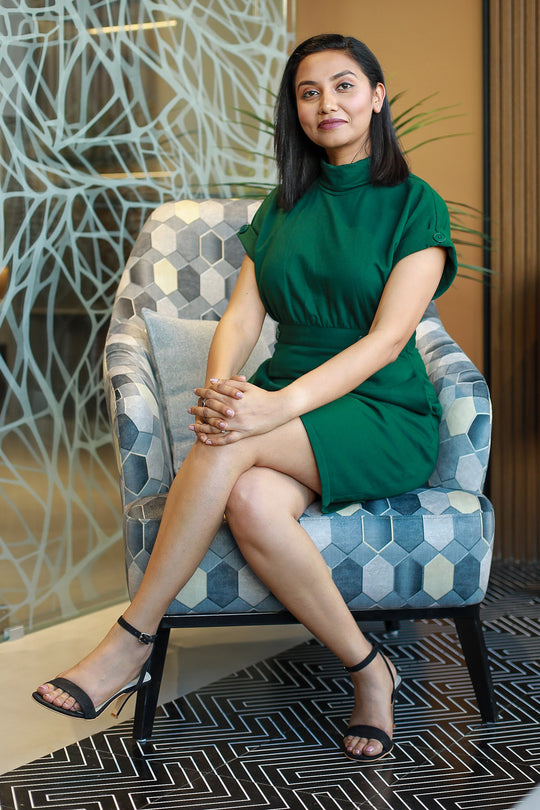 Lilian Drop Shoulder Dress - Forest Green