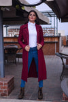 Harper Trench Style Overcoat – Maroon-4