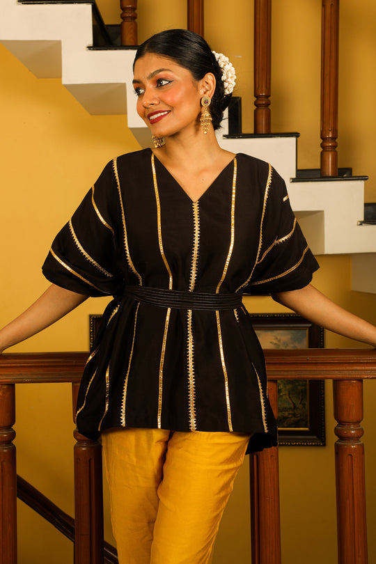 Siya Kaftan Top - Black