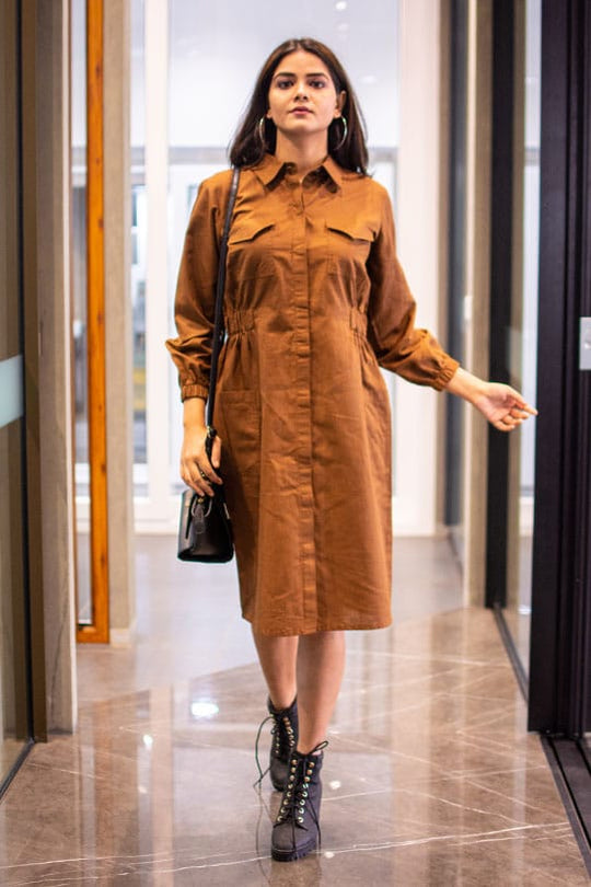 Trixie Parka Dress - Brown