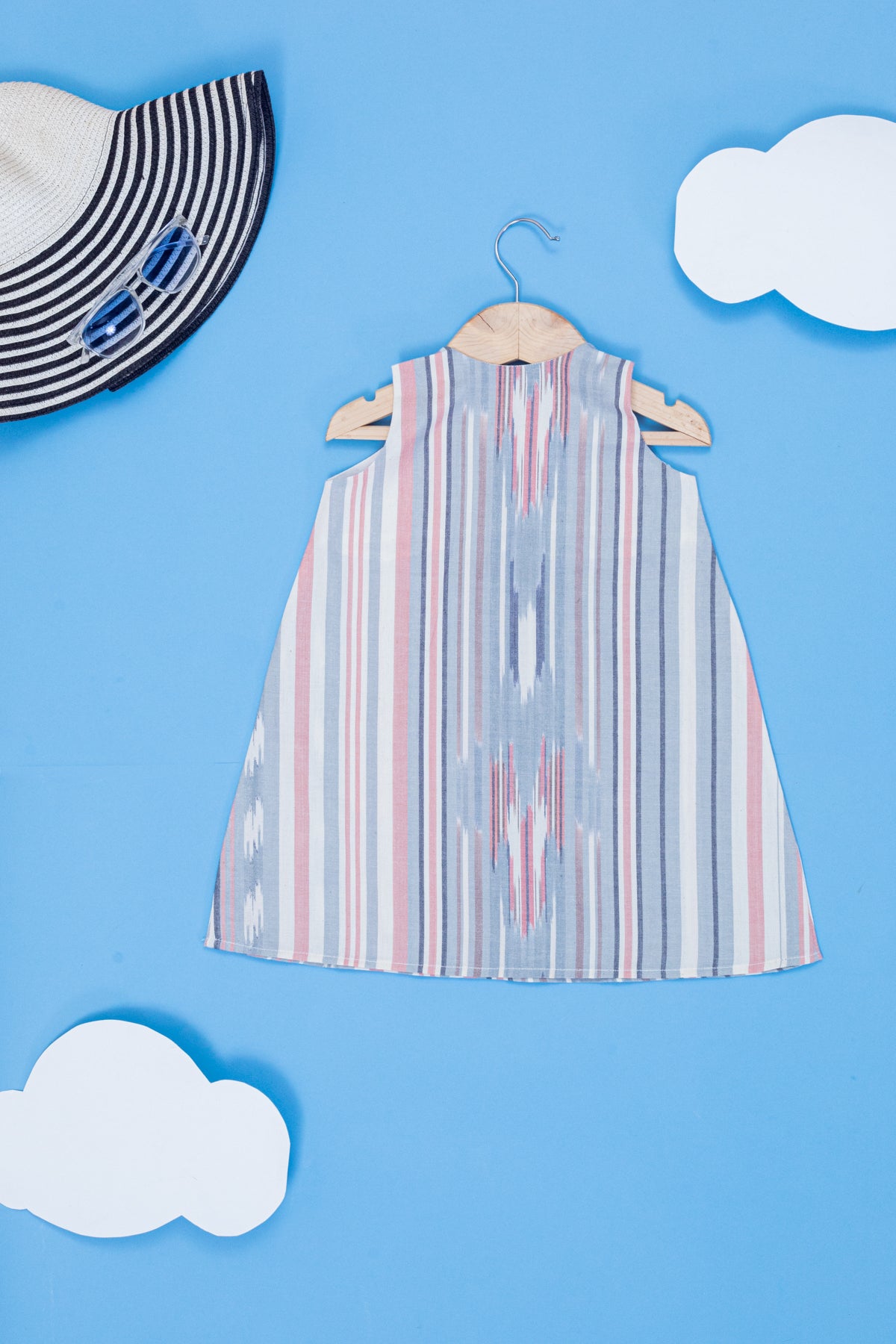 Boba Grey Organic Ikat Dress for Kids
