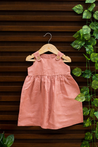 LoLo Blush Linen Flap Dress for Kids