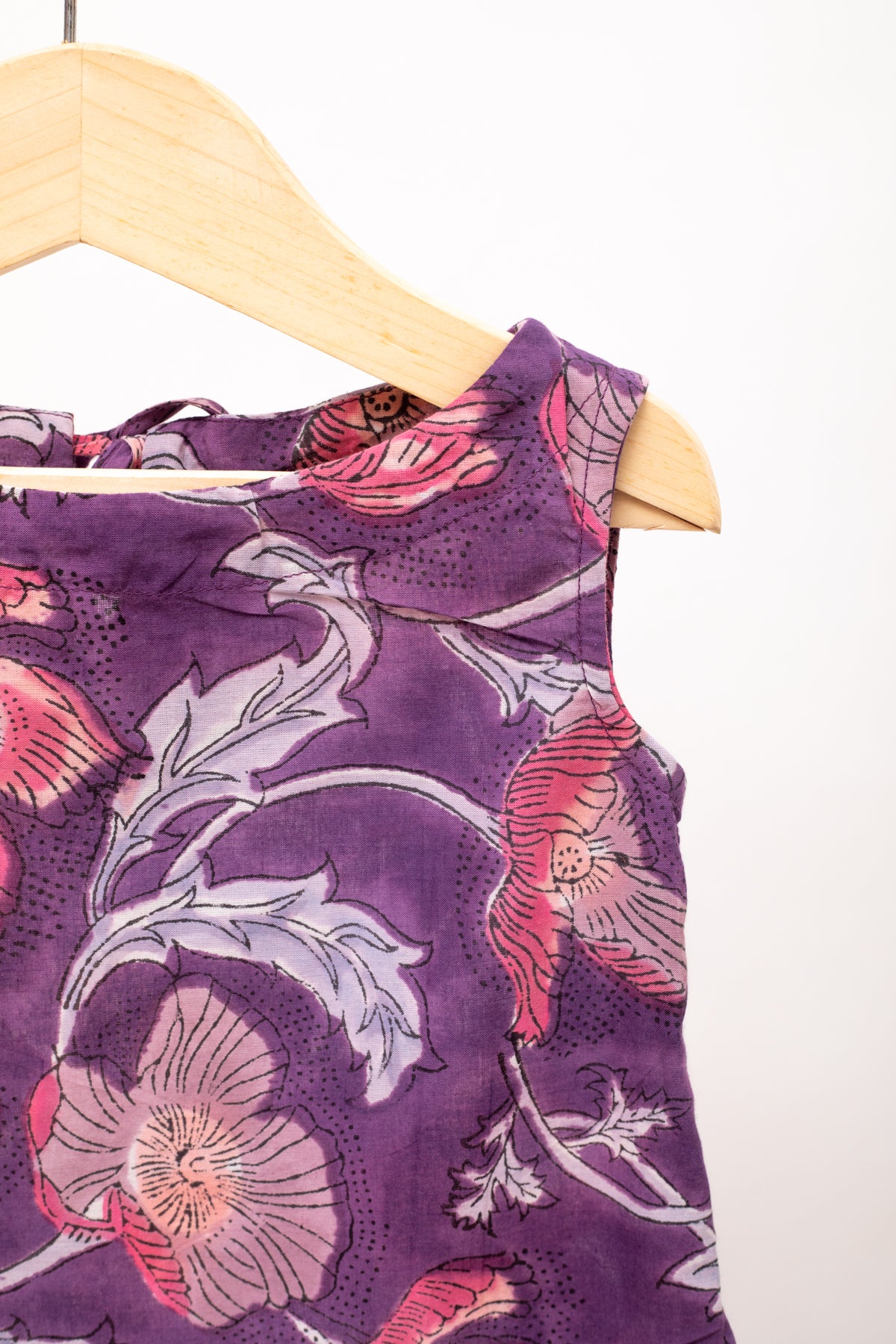Pepo Purple Block Print Dress for Kids