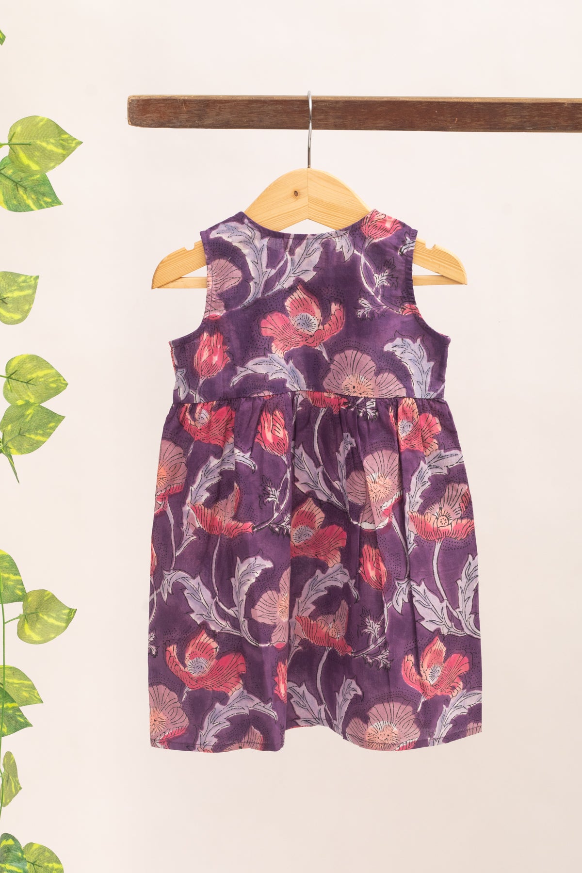 Jelly Purple Block Print Dress for Kids