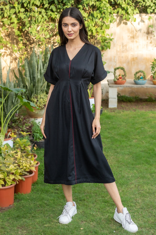 Alizeh Black Twill Dress