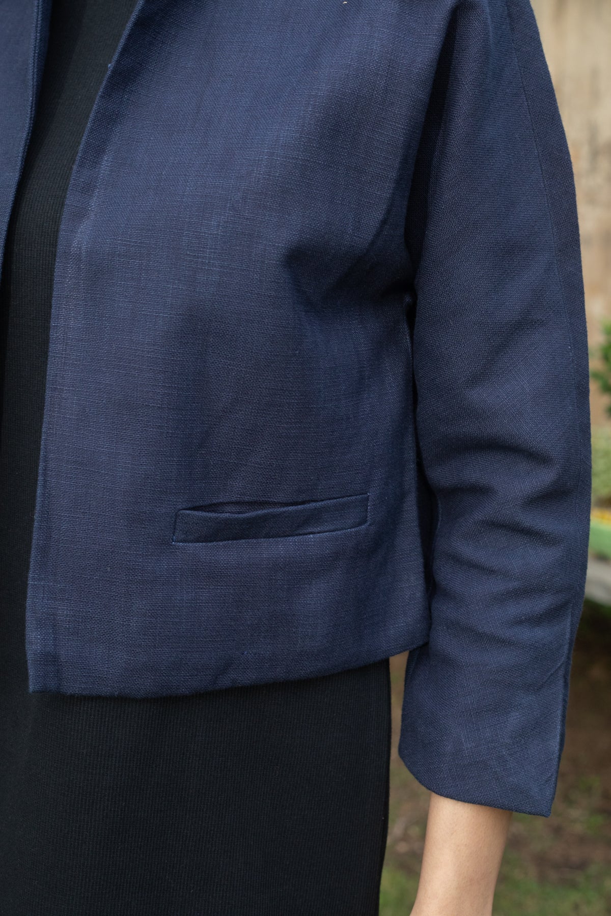Leona Deep blue cropped jacket