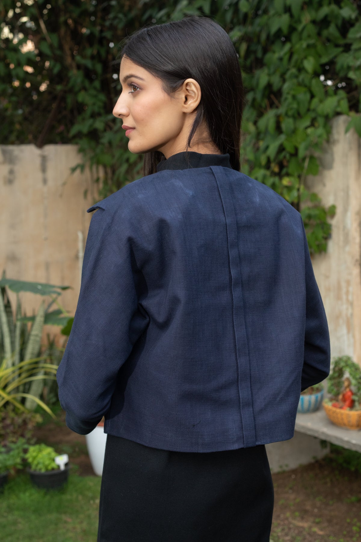 Leona Deep blue cropped jacket