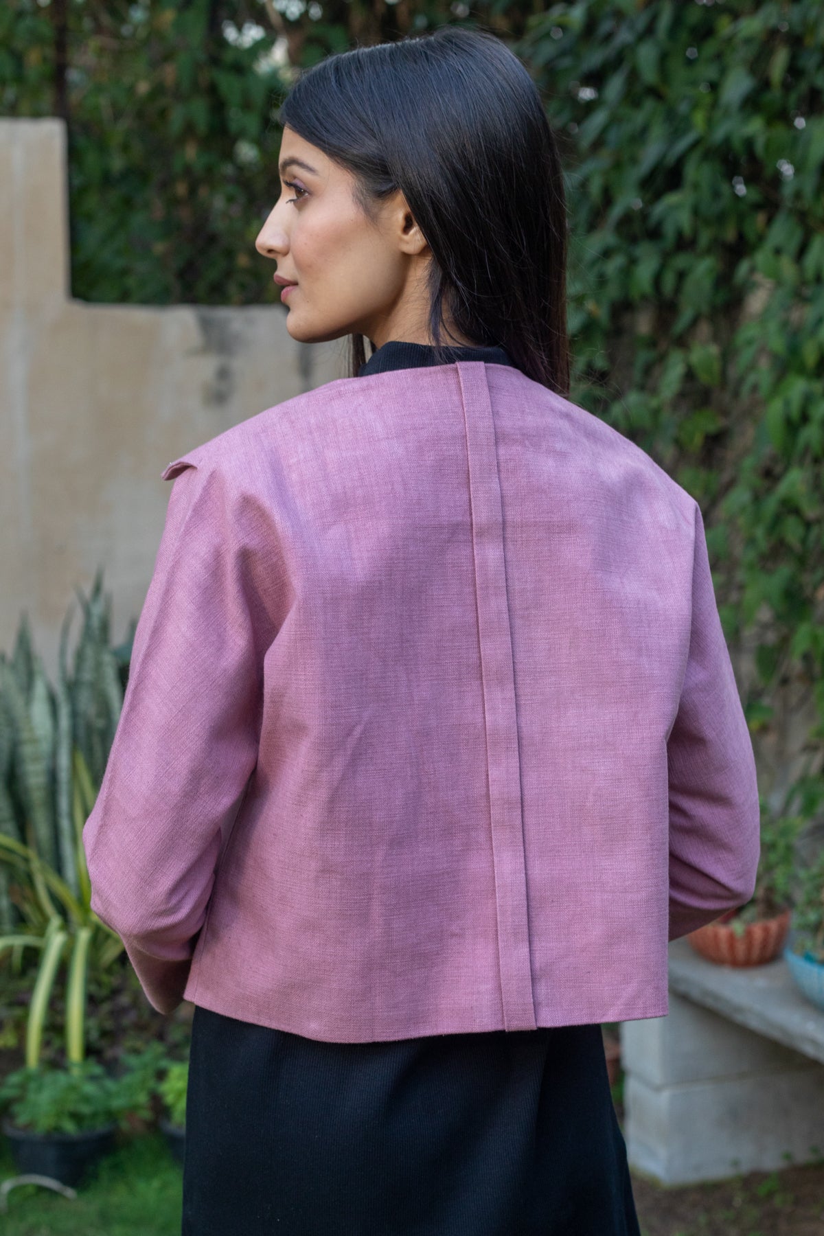 Leona Mauve cropped jacket