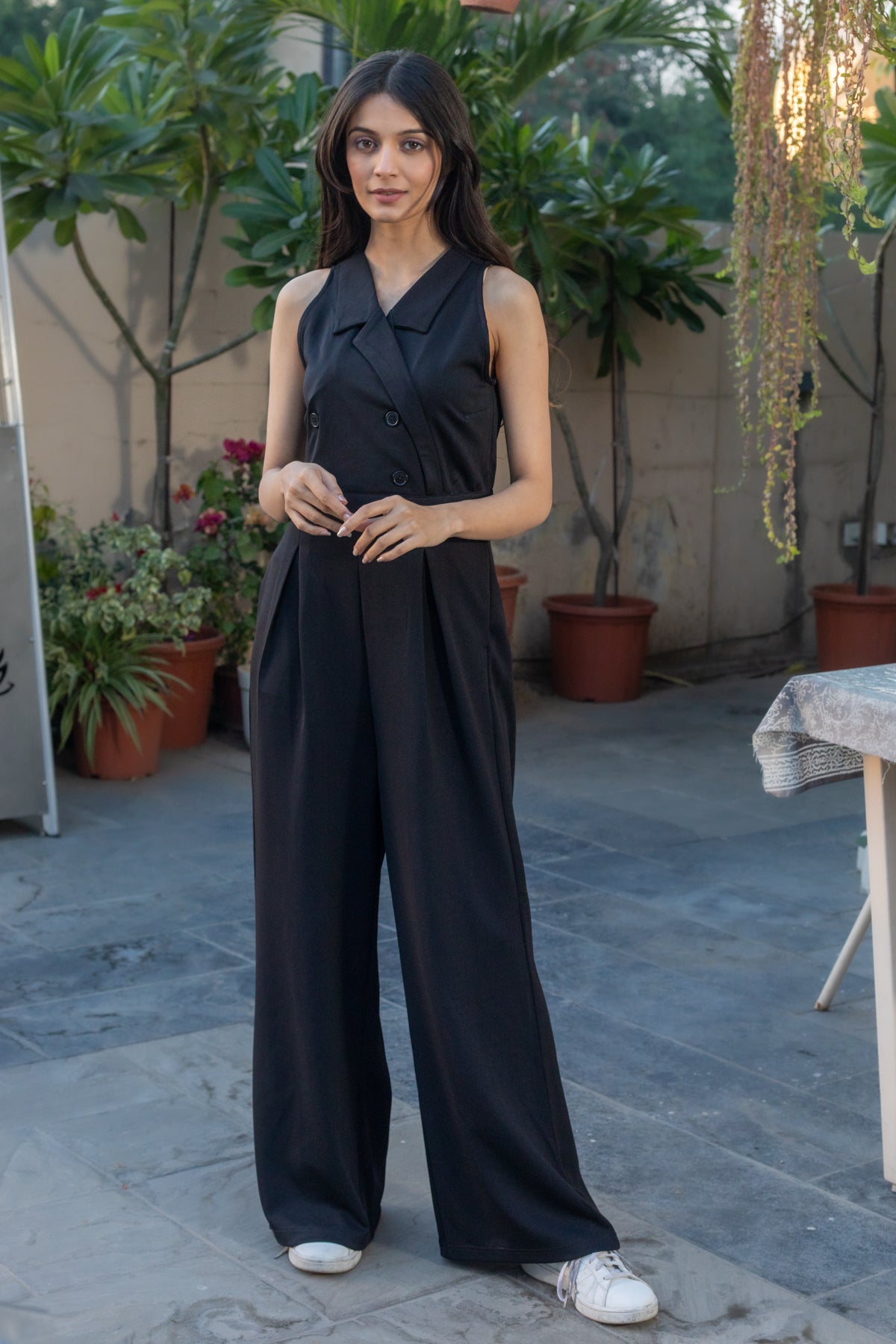 Zoe Double Breasted Jumpsuit - black