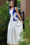 Kriti White Cotton Dress and Shibori Jacket - Set