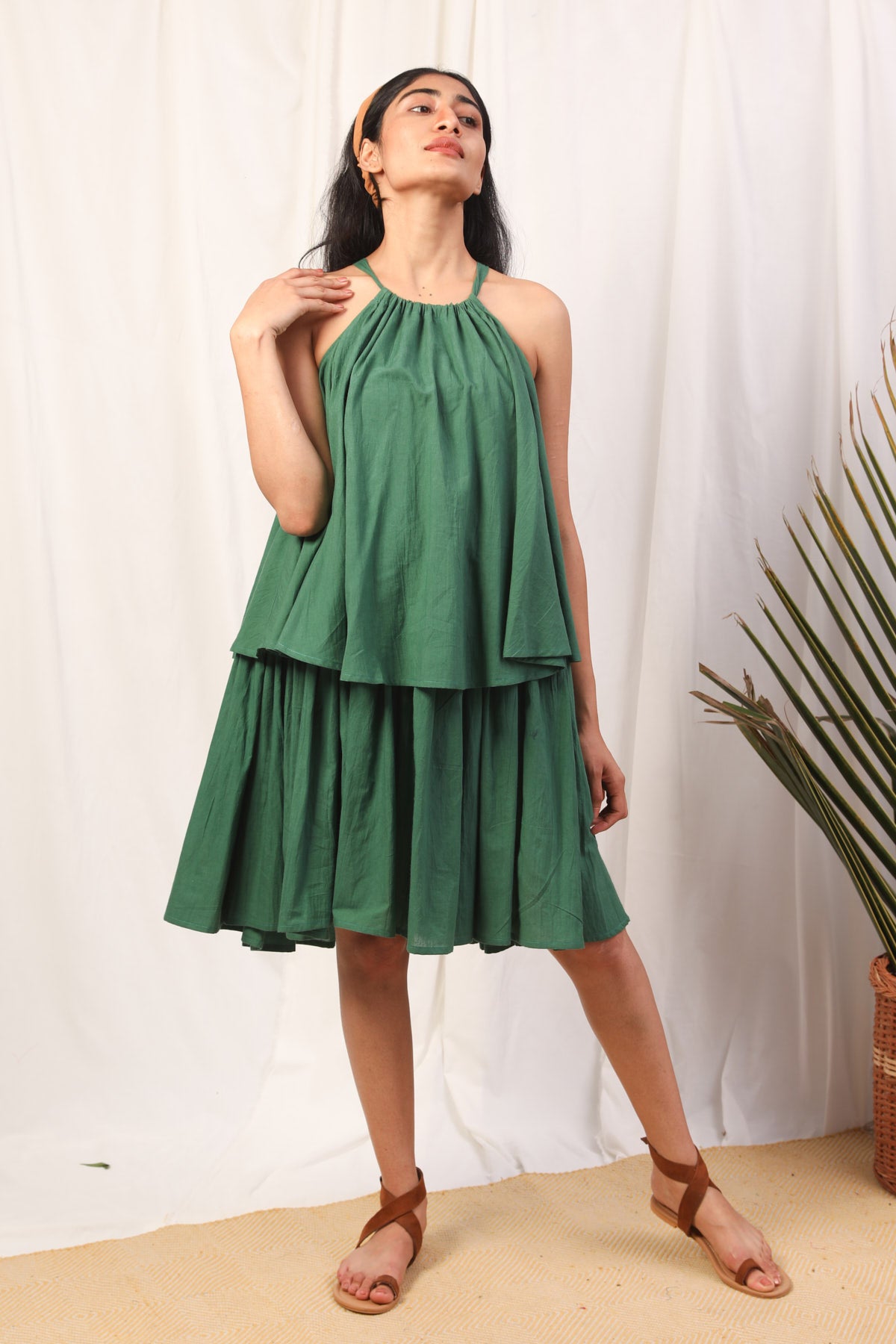 Luna Green Layered Dress