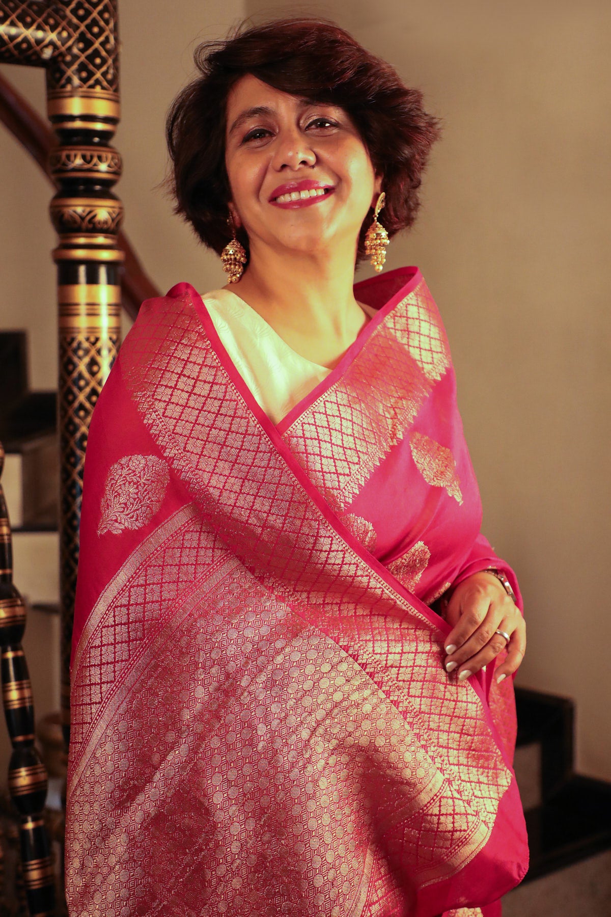 Dhriti Chanderi Saree with Unstitched Blouse