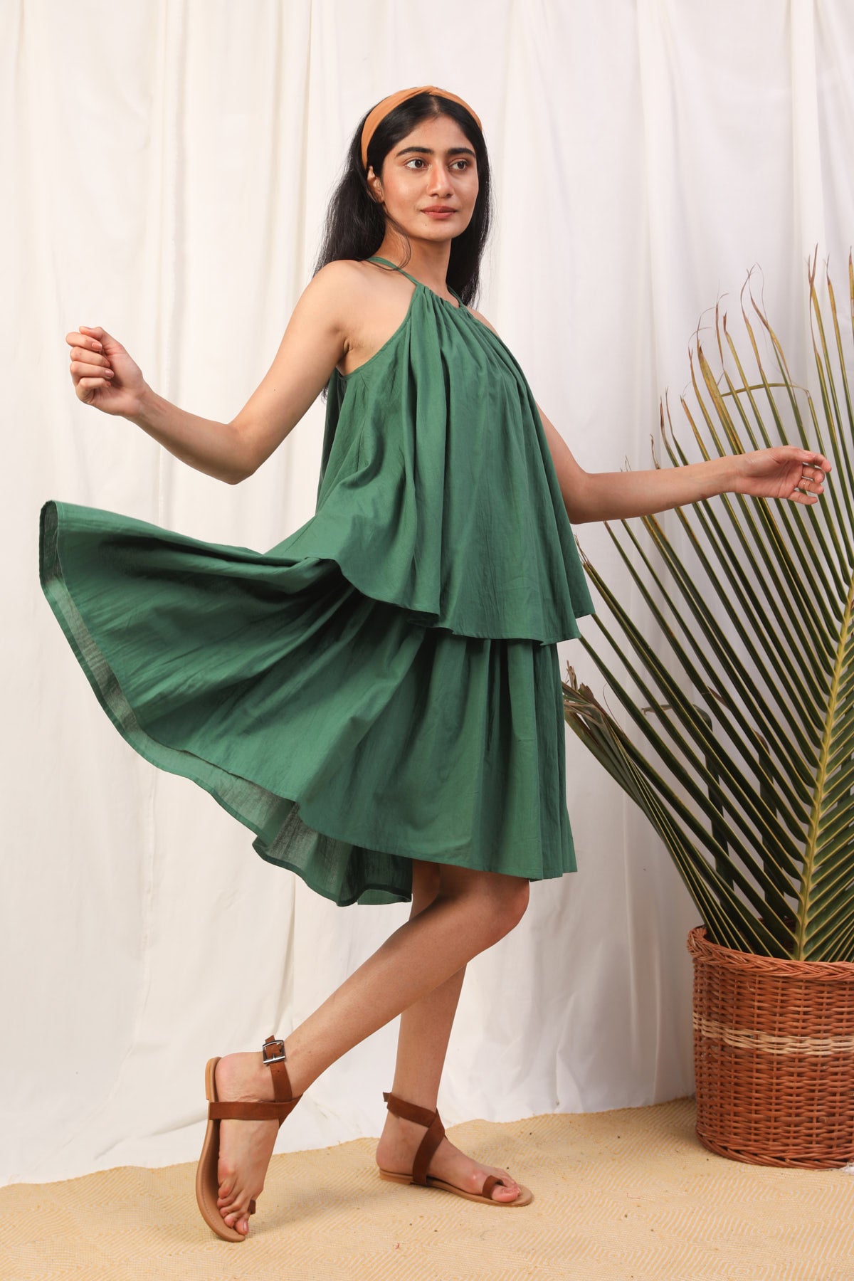 Luna Green Layered Dress