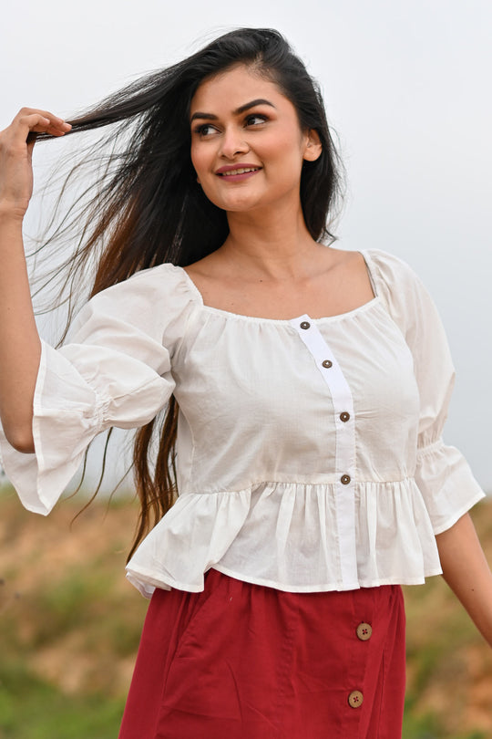 Elsa Wide Neck Crop Top