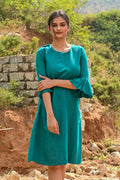 Audrey Rayon Shift Dress - Teal