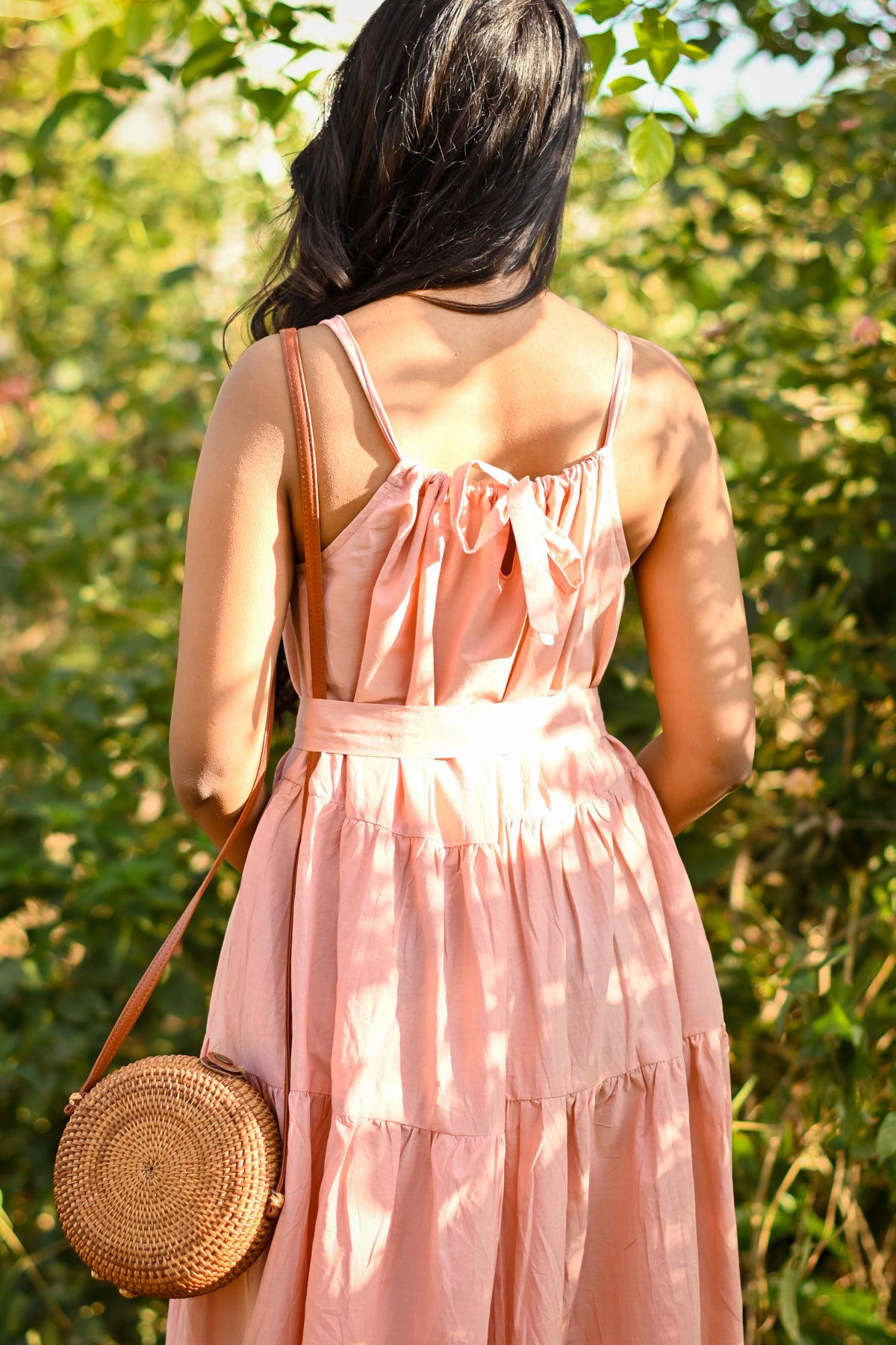 Rose Tiered Maxi Dress - Pink