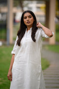 Lea White Linen Basic Kurta
