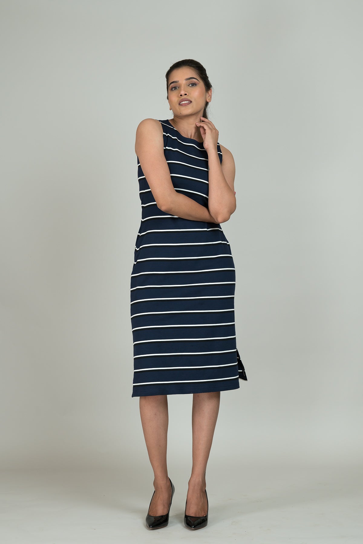 Eden Blue Striped Knit Dress