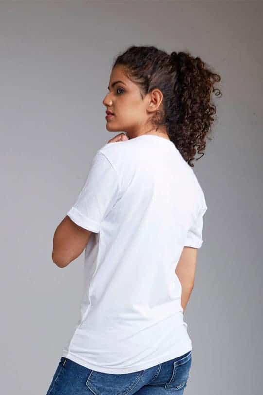 Alexis White Bamboo/Organic Cotton T-shirt back view