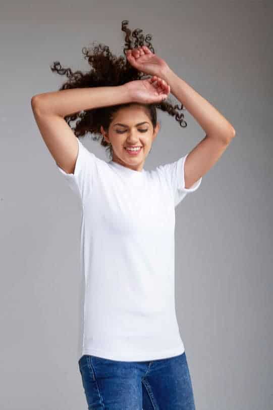Alexis White Bamboo/Organic Cotton T-shirt front view-1