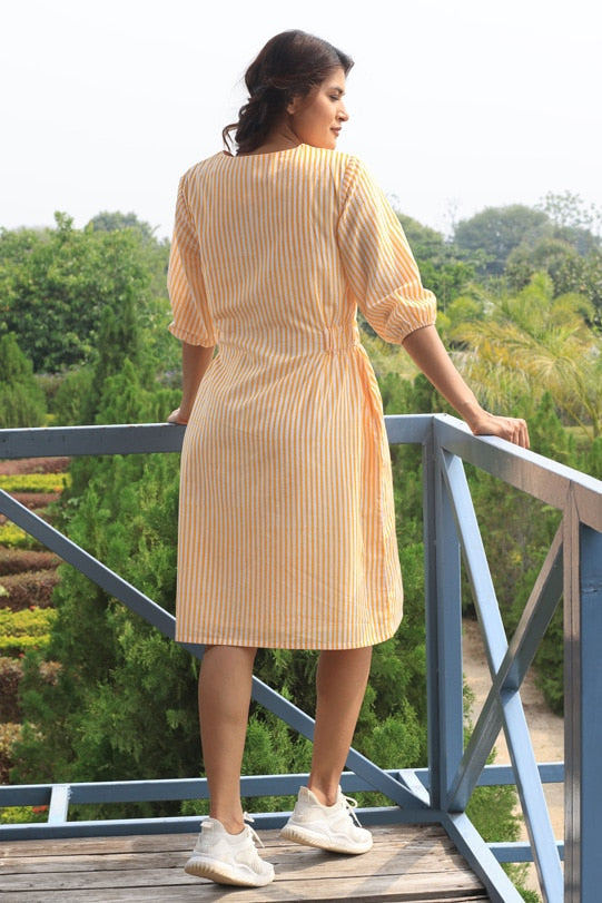 Tina Yellow Striped Dress