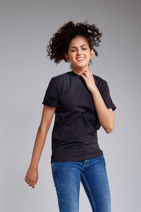 Alexis Black Bamboo/Organic Cotton T-shirt front view