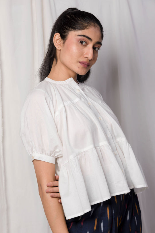 Charlie Tiered Top - White