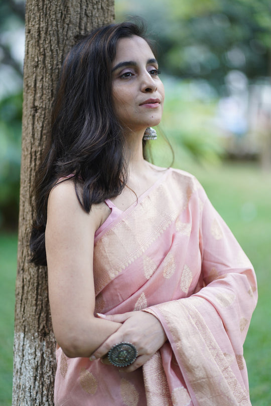 Dhriti Chanderi Silk Saree with Unstitched Blouse