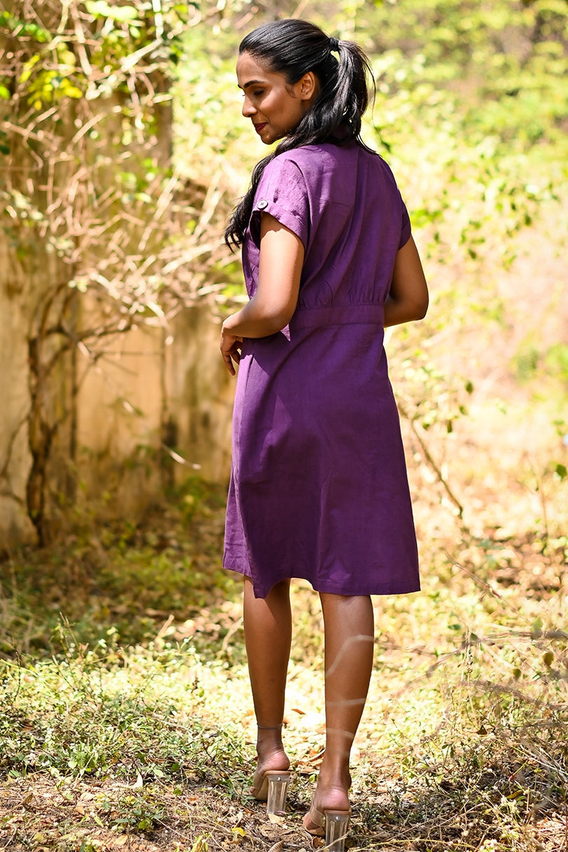 Lydia Purple Drop Shoulder Dress