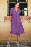 Petunia Purple Lapel Collar Shirt Dress