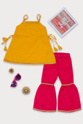 KuKu Yellow Strap Top and Magenta Pants for Kids